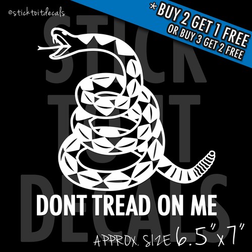 Don/'t Tread On Me Decal Vinyl Graphic Bumper Sticker Window Gadsden Flag Snake
