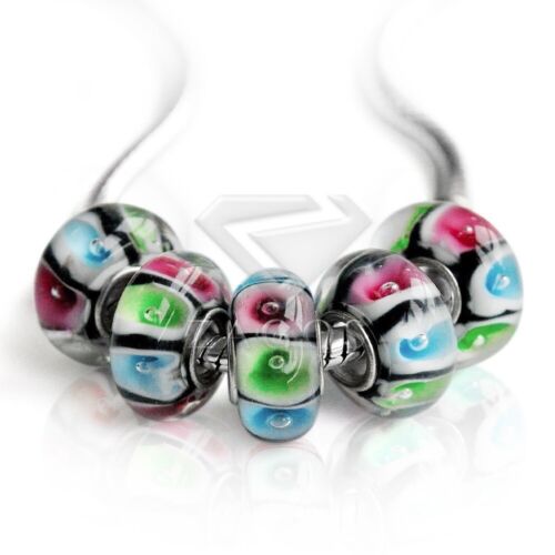5PCs Retro Handmade Lampwork European Beads Fits European Charm Bracelets 