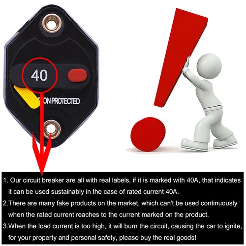 10A-50A Manual Reset Circuit Breaker 12v//24v Car Auto Fuse Protection Switch