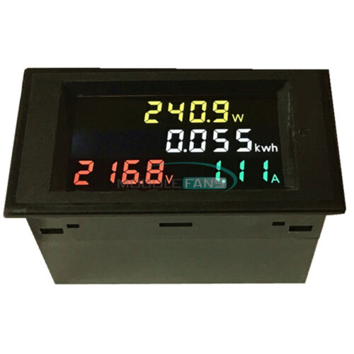 Digital LCD Voltmeter Ammeter Volt Amp Power Kwh Panel Meter 100A AC 80-300V 
