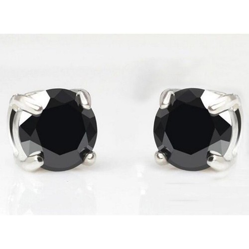 1 pares de pendientes magnética pedrería imán pendientes orejas 6 mmø claro negro