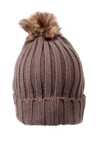 U458 femmes hiver chaud Towie Designer Côtelé Pompon Racoon fausse fourrure bonnet