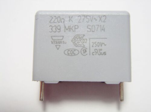 5 x Entstör Kondensator 0,22uF 220nF 275Vac MKP-X2 VISHAY #1F20 