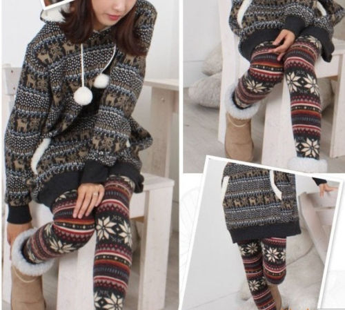 Colorful Soft Knitted Patterned Casual//Fashion Comfortable Leggings