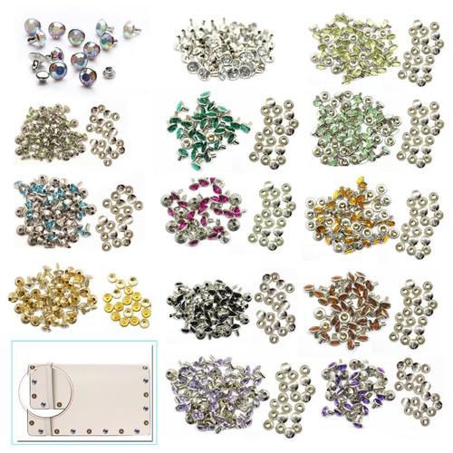 8mm Diamante Acrílico Remaches para la decoración de las bolsas de Cuero Ropa Artesanías 50 un