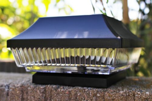 8-Pack 4 x 4 Black PVC Vinyl Fence Post Cap Solar Light SMD LED 