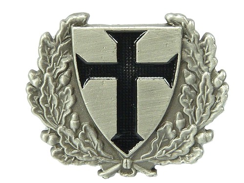 PIN Schild mit Eichenlaub schwarzes Kreuz Ritter aus Metall Ansteckpin # 84 Neu