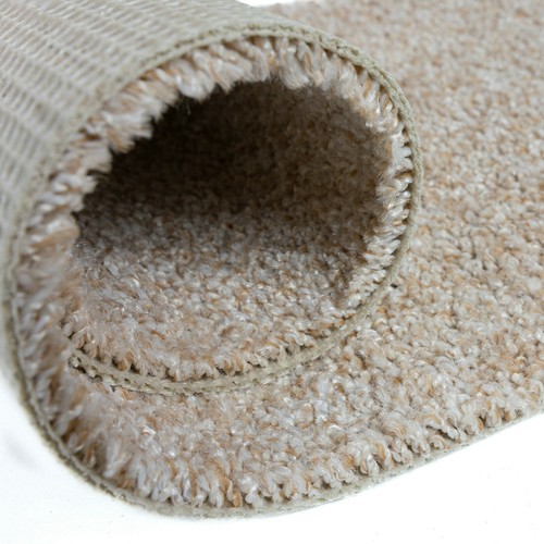 COSY Low Height Saxony Pile Beige Tonal 4m Wide Action Backed Carpet Remnants