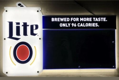 Details about  &nbsp;Miller Lite Beer Can Logo LED Dry Erase Message Sign Man Cave Bar Decor Gift