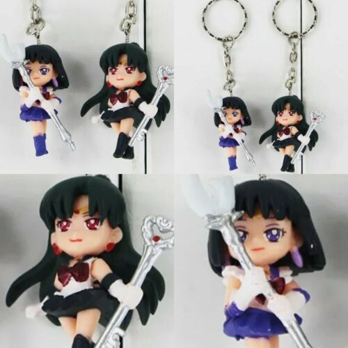 Sailor Moon figurine Keychains Sailor SATURN Sailor MARS keyring 2pcs 