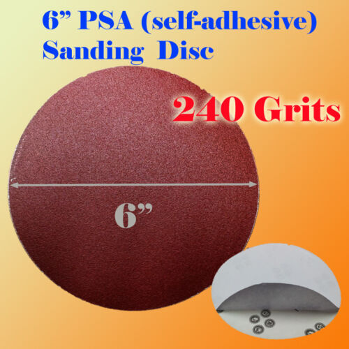 6/" PSA Self Adhesive 60//80//120//180//320g Grit Sand Disc Stick On Sanding Paper AO