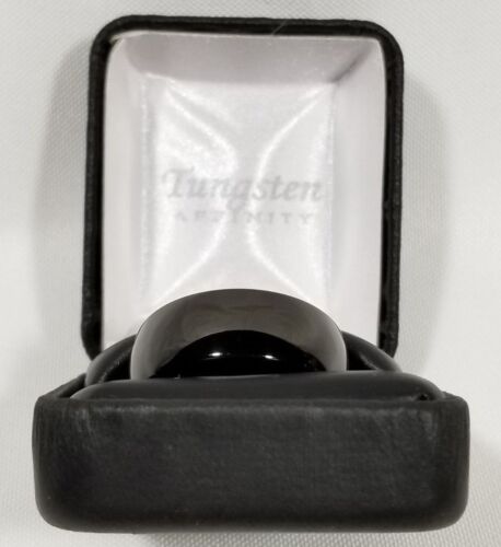 10MM Polished Black Dome Tungsten Wedding Band NIB by Tungsten Affinity NWT 