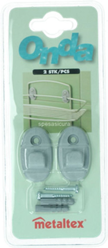 2 Pz Gancio Onda Metaltex in polytherm Ganci Appendini x porta oggetti da bagno