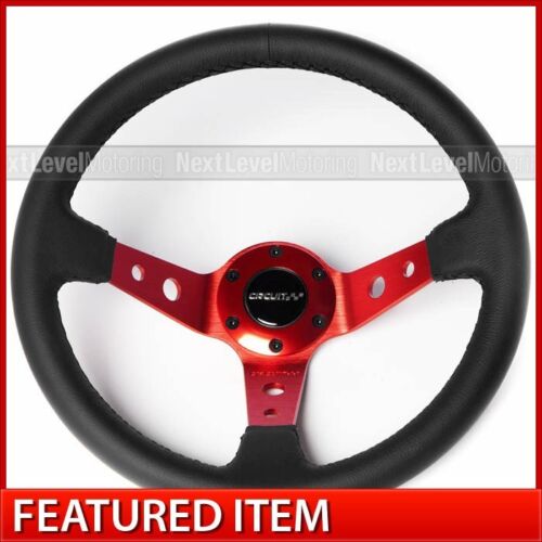 Circuit Performance CP330 Deep Dish Steering Wheel Red Black Leather fits NRG