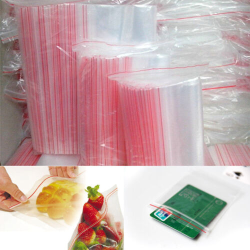 100pcs Zip Lock Bags Resealable Self Seal Clear Plastic Poly Bag Set Dw 
