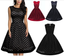 Women/'s Vintage Polka Dot Formal Cocktail Evening Party Swing Retro Gala Dress