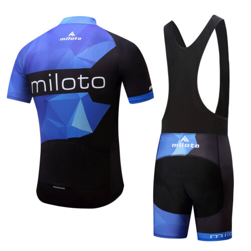 Blue Cycling Clothing Set Men/'s Cycle Jersey Top Padded Shorts Kit S-5XL Bib
