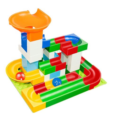 52Pcs DIY Marble Race Run Maze Balls Track Building Blocks Funnel Slide Kids Toy
