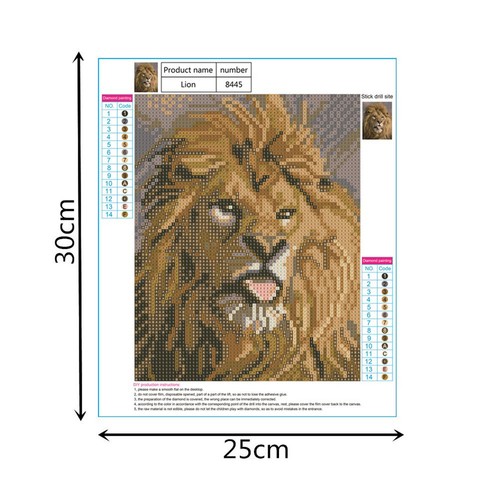 1set DIY 5D Diamond Painting full drill lion animals Embroidered Cross Stitch UK