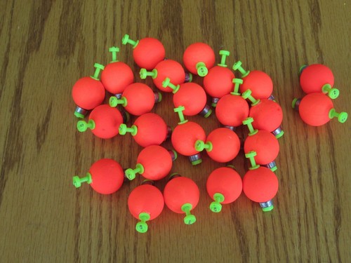 Red Foam SNAP ON FLOAT 24 1/" FISHING BOBBERS Round Weighted Floats Flo