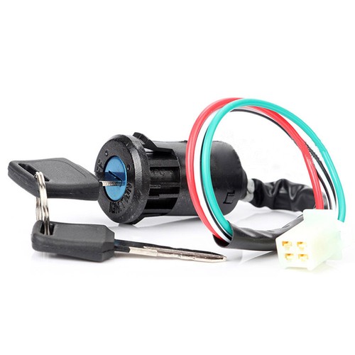Electric Door ATV Ignition With 2 Keys Switch Lock 4 Wires Dustproof Cap