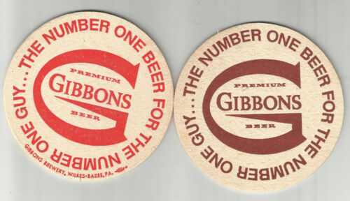 Lot Of 5 1960/'s Gibbons Premium Beer Coasters /"Wilkes Barre PA /"The Number One/"