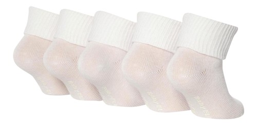 Baby Elle BE04 Pack of 5 pairs Plain Turn over top socks for girls,