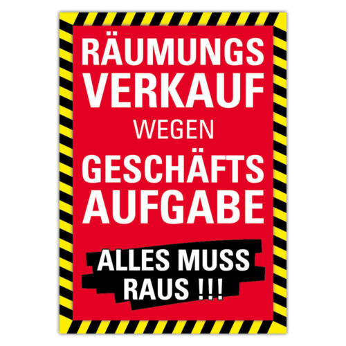 Werbung Reklame 30er Sparpack Plakat Raumungsverkauf Wegen Geschaftsaufgabe Din A1 Ausverkauf Business Industrie Cur Ufl Edu