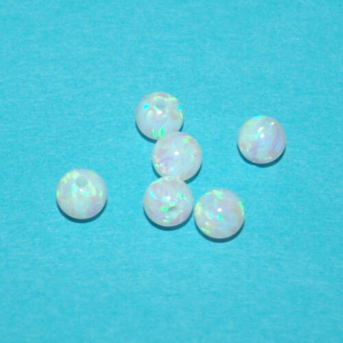 5mm Round OPAL BEADS Wholesale LOTS White Light & Dark Blue Fully Drilled Holes 