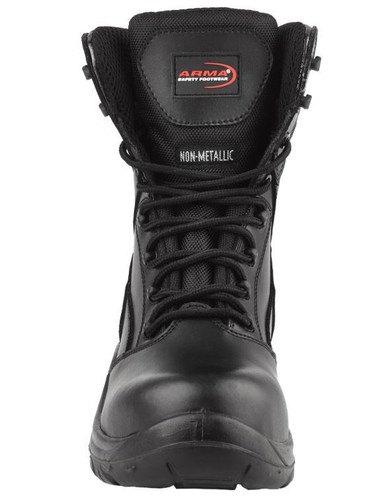 MENS LEATHER WATERPROOF POLICE MILITARY STEEL TOE CAP WORK SAFETY BOOTS SHOES SZ