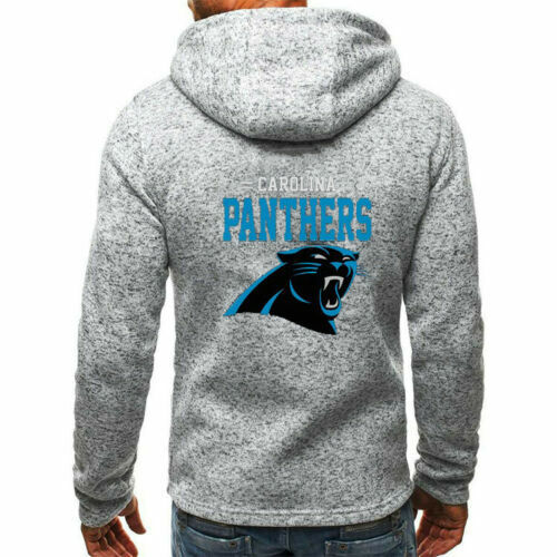 Zipper Printed Sweatshirt Jacket Carolina Panthers Football Américain Hoodie