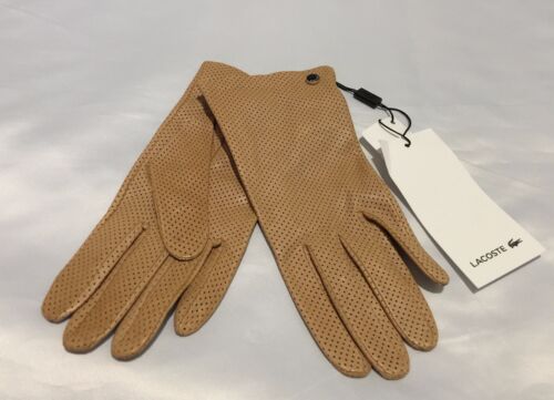 Lacoste femme gants femme gants en cuir-marron-RV3488-rrp £ 85
