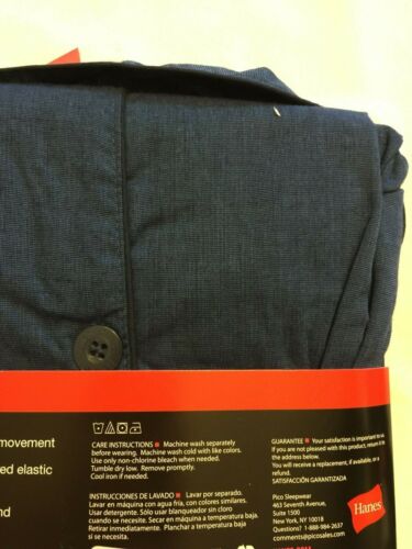 NWT Men's Hanes Woven Pant Shirt Set Pajamas PJ Cotton Blend Blue Stripe Various 