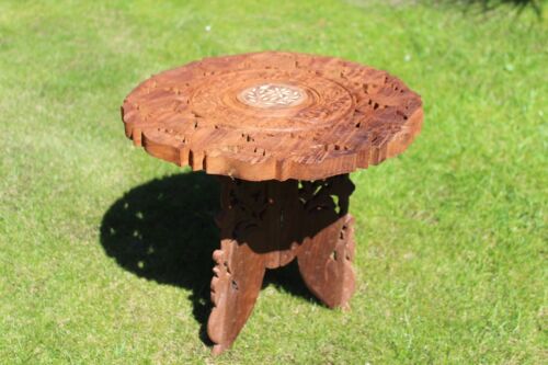 Vintage 1970 Indian Hand Carved wooden Coffee Table/side Handmade. 