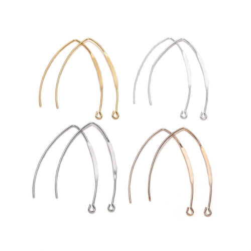 20Pcs French V-shaped Earring Hooks Ear Hook Wire Settings Base Jewelry Making 