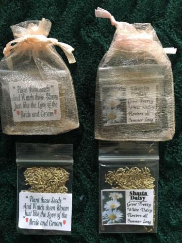 Details about  &nbsp;50 Peach Salmon Colored Wedding Favors + Shasta Daisy Seeds + POEM + FREE SHIP