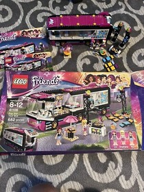Lego Friends Pop Star Tour Bus 41106 100% Complete With Mini Figs And Manuals