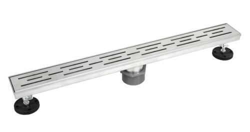 Stainless Steel Shower Linear Drain Stripe Pattern with Drain Base Flange Bundle 