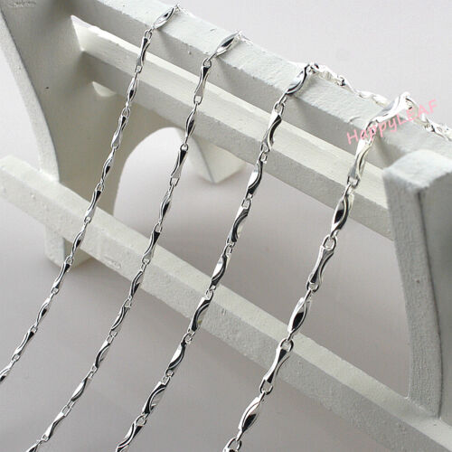 925 Sterling Silver Ingot Chain Rhodium finish Solid Premium Necklace 18" 