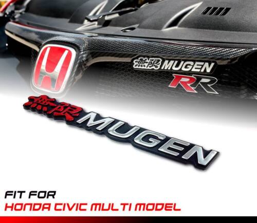 Black Chrome MUGEN Logo Emblem Badge Honda Civic Multi Model Universal Car 