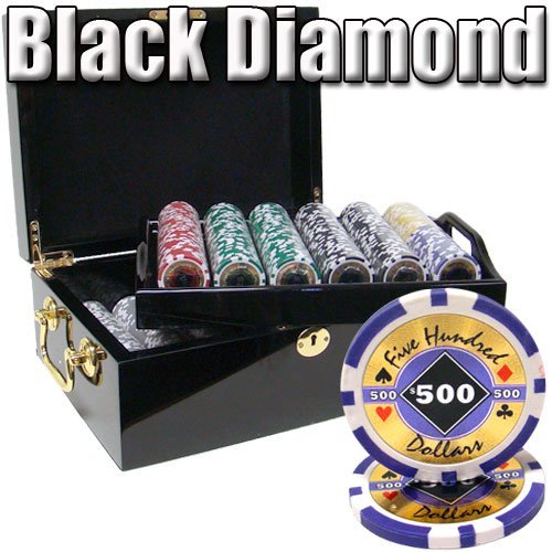 Black Diamond 14g Poker Chip Set in Black Mahogany Wooden Carry Case 500ct