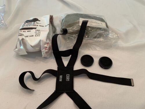 US M17 Gas Mask Parts Set Filter Hood Inlet Covers And Harness New