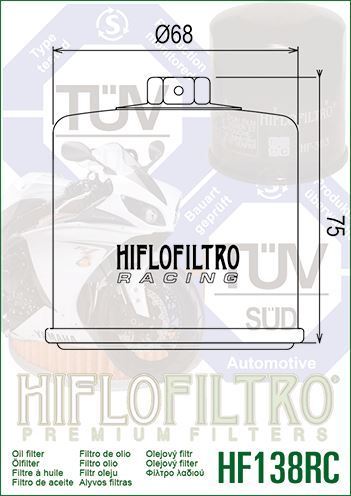 Hiflo Motorcycle Racing Oil Filter HF138RC
