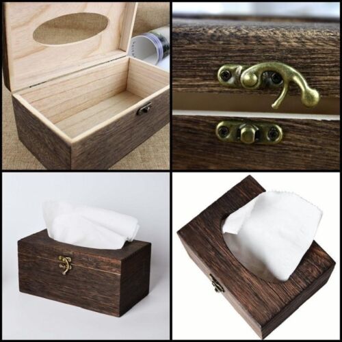Wooden Tissue Box Cover Paper Napkin Holder Case Home/Office Table Tissue Holder 