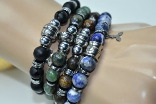Details about  / 10mm unique chakra gemstones beaded bracelet with an ohm /& hamza hand charms