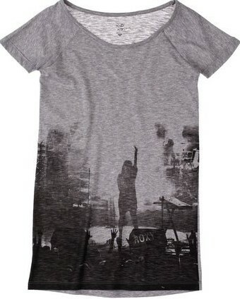 Roxy T-shirt Forever Young grigio con stampa donna nuovo