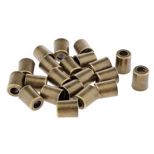 20x Cable De Campana De Bronce Cuerda Cerraduras Sujetador extremos Tapón Para Ropa Mochila