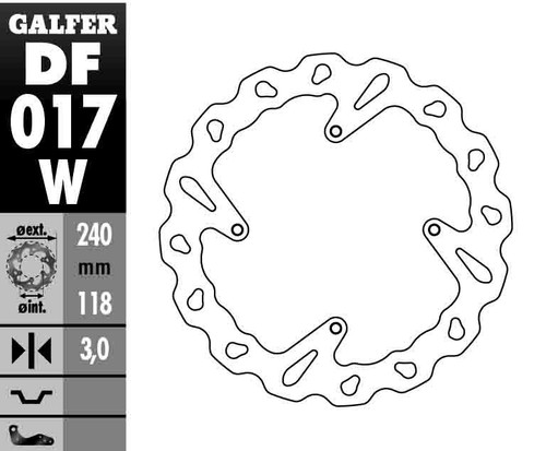 Galfer Standard Solid Mount Front Wave Rotor DF017W