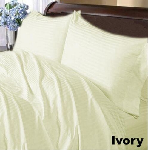 Cushy Bedding Collection 1000TC Organic Cotton Twin XL Size Solid//Striped Colors