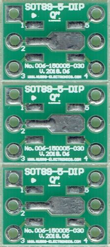 Adapterplatine für SOT89-5 mit 1.50mm Rastermaß auf DIP 0.3/". 3 Stück DE